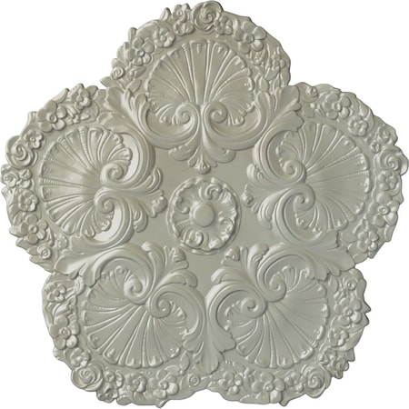 Ekena Millwork Shell Ceiling Medallion, Hand-Painted Flash Copper, 25 5/8"OD x 1"P CM25SHFCS